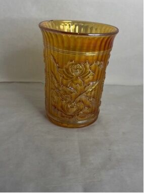Antique Imperial Marigold Carnival Glass LUSTRE ROSE 4" Tumbler